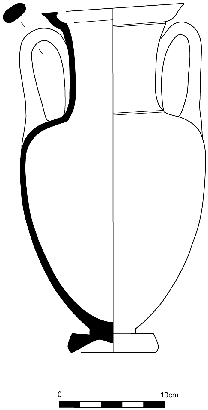 Line drawing profile view of the amphora
