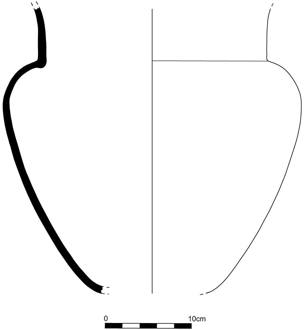 Line drawing profile view of the krater