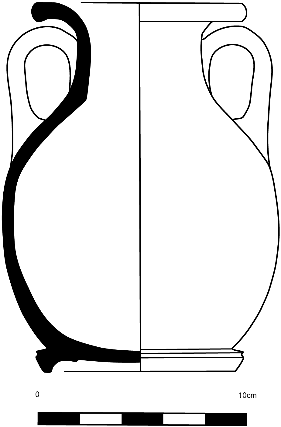 Line drawing profile view of the pelike