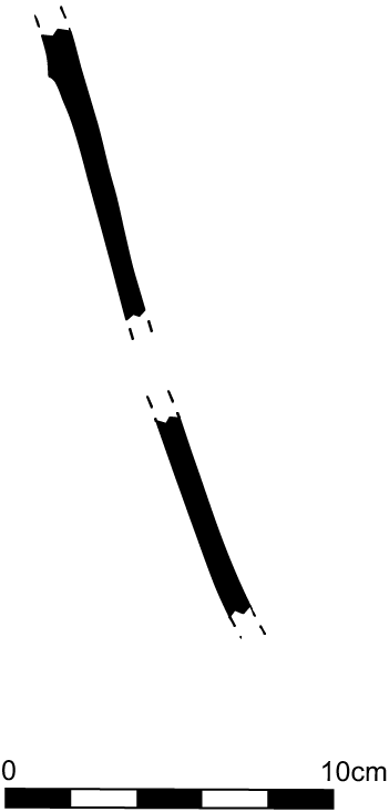Line drawing profile view of the fragments