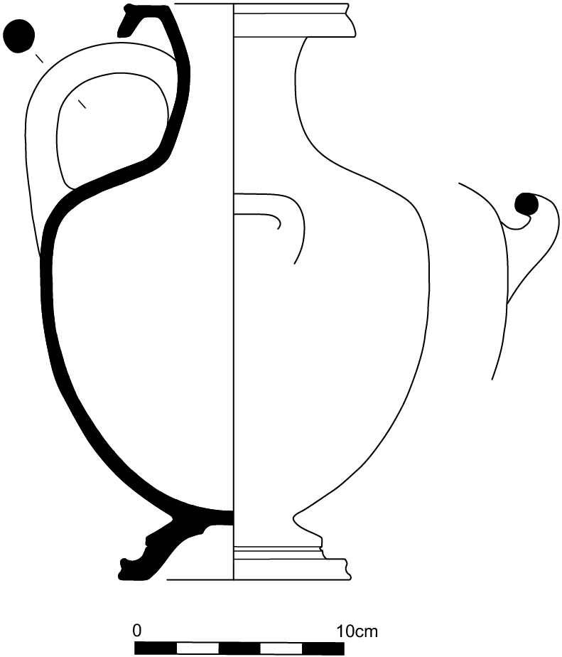 Line drawing profile view of the kalpis