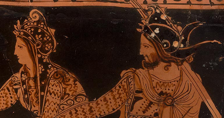 Detail showing the charioteer and passenger