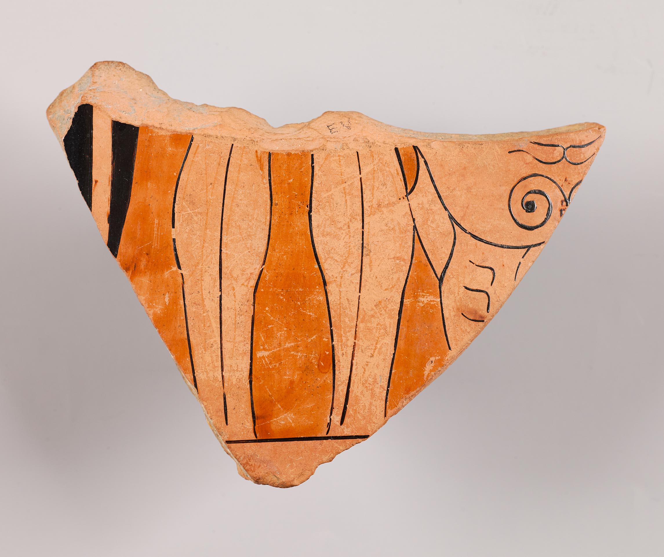 Another fragment from the same krater, depicting a tumulus