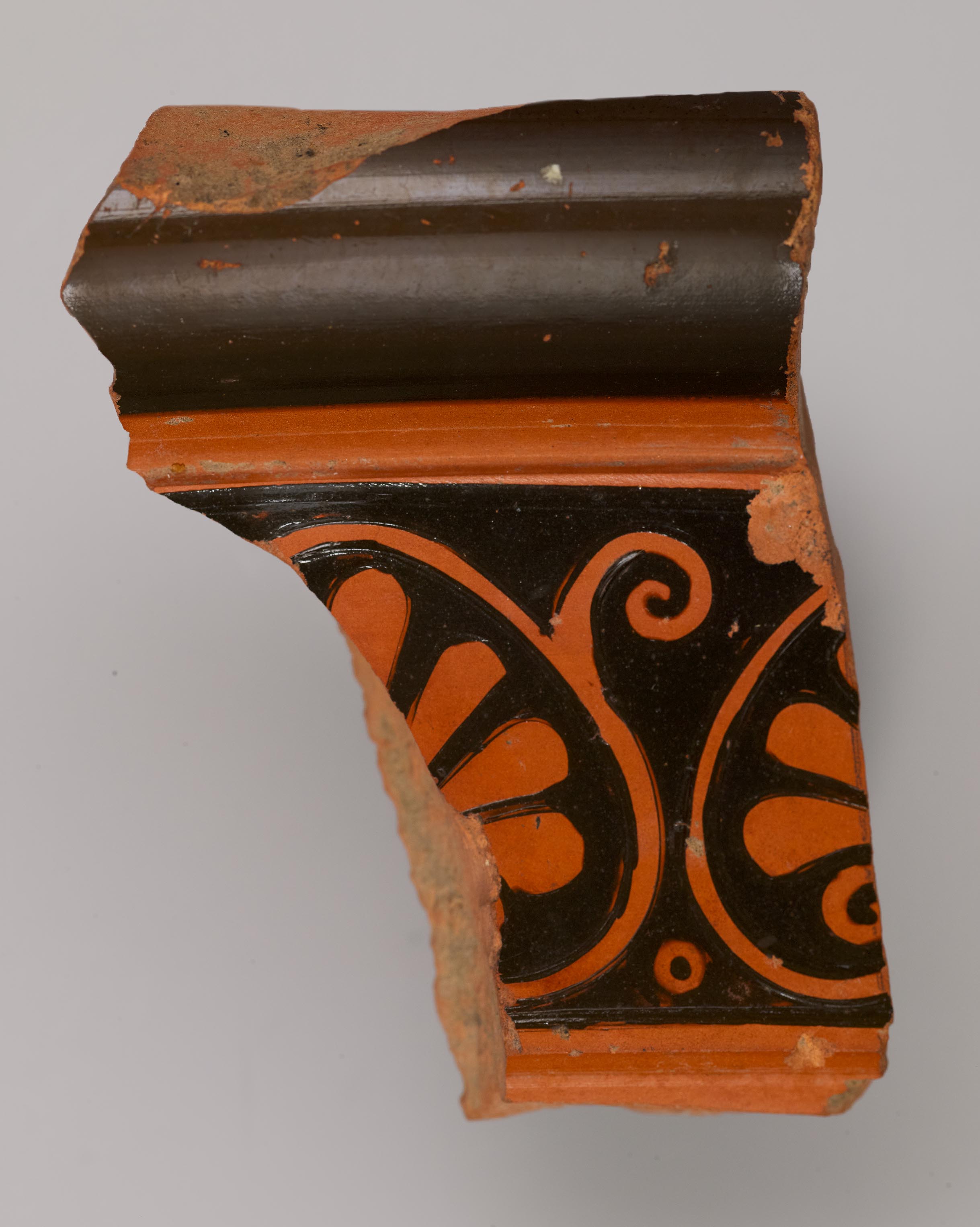 One fragment from a krater, depicting palmettes