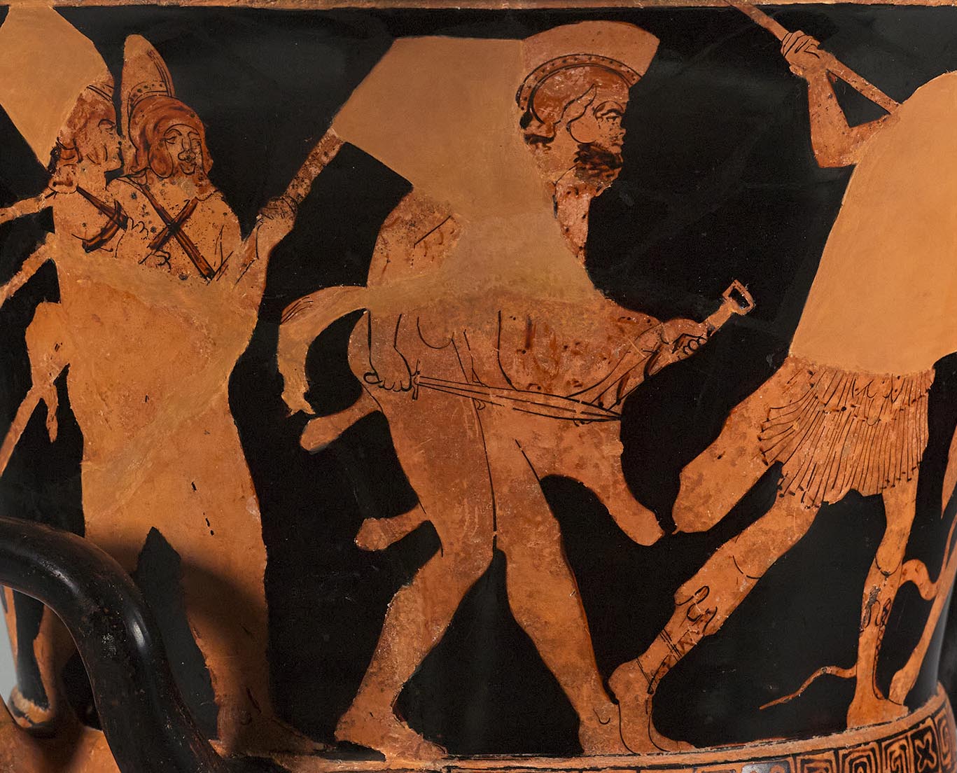 Detail showing a satyr and Dionysos