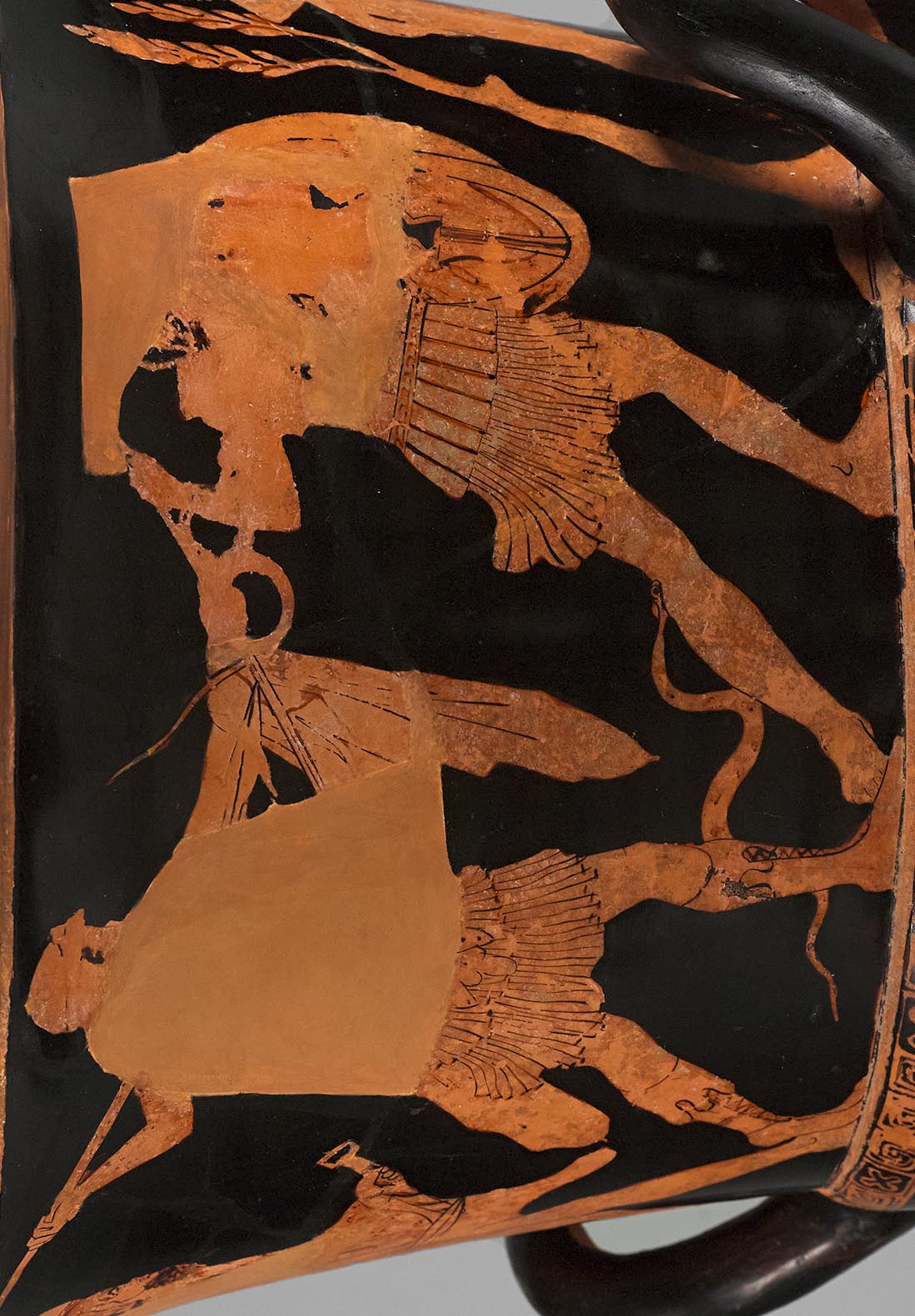 Detail showing Dionysos attacking a giant