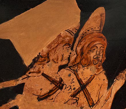 Detail showing two satyrs