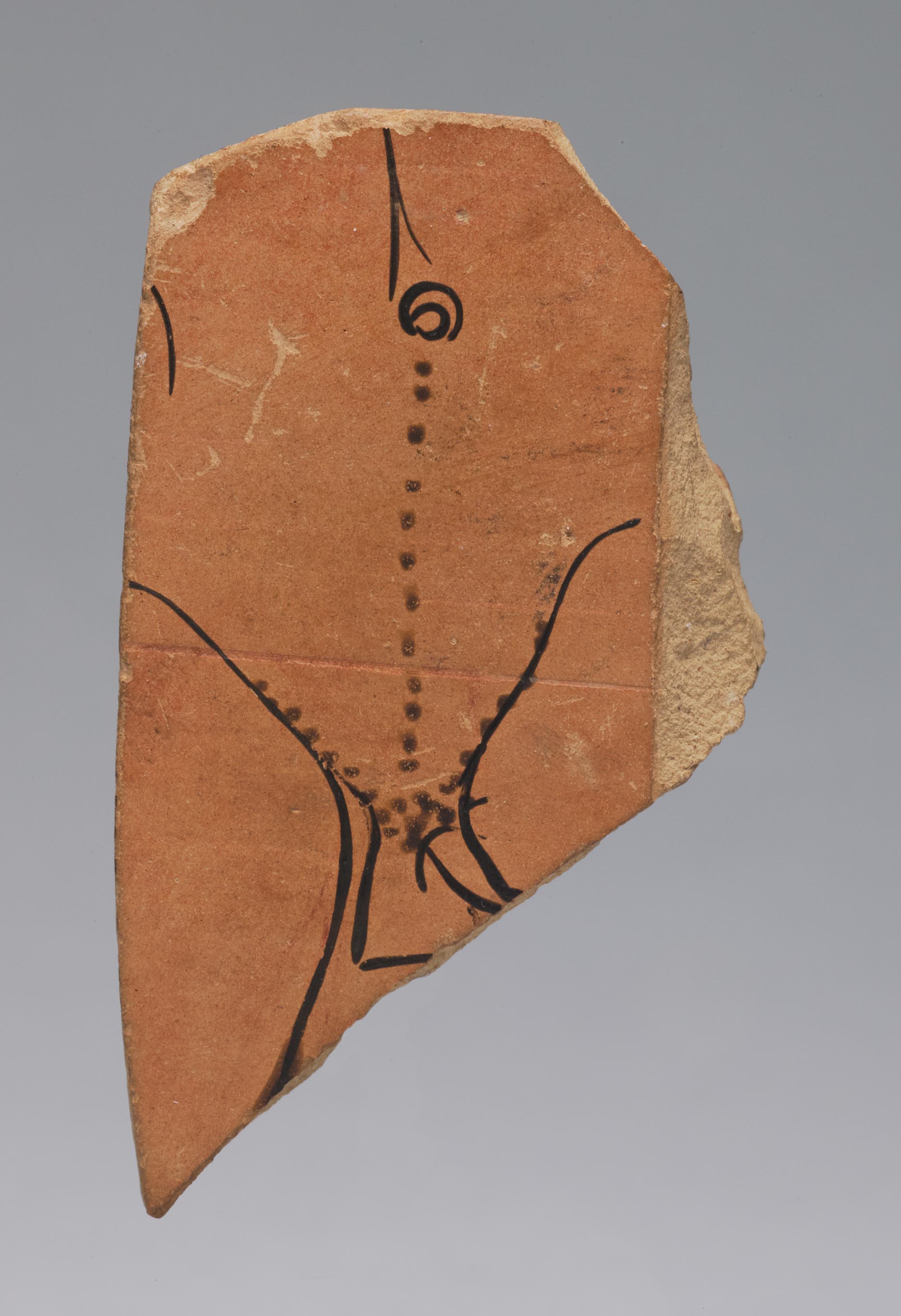 One fragment from a krater, the body depicting a nude male