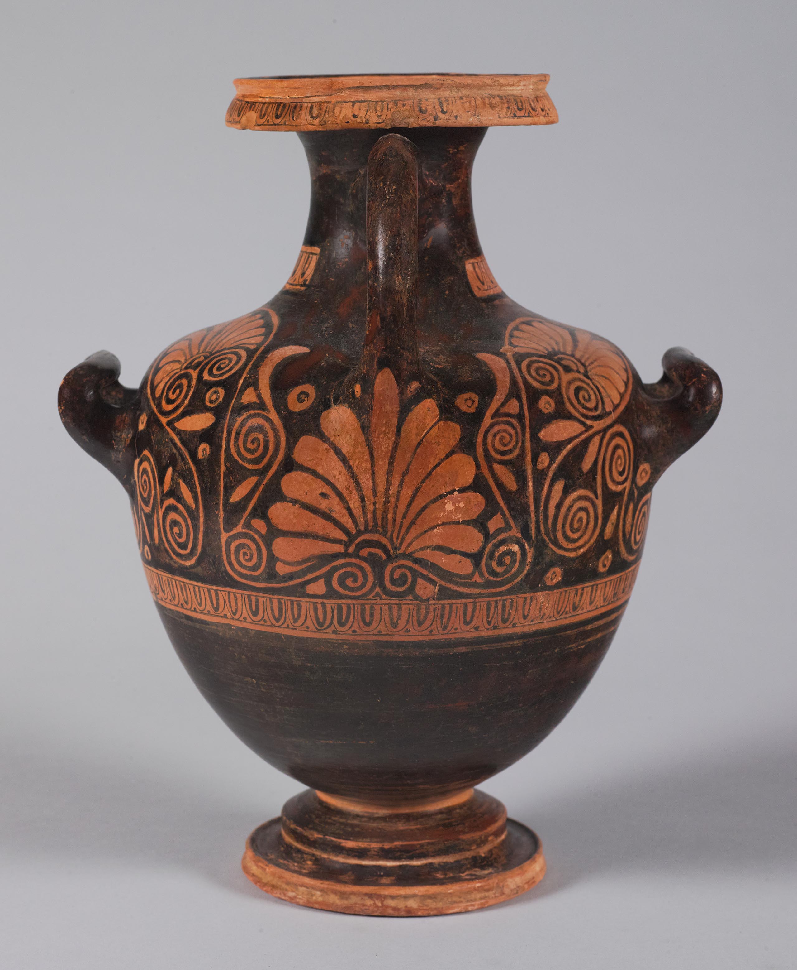 The other side of the vase, the body showing painted decoration