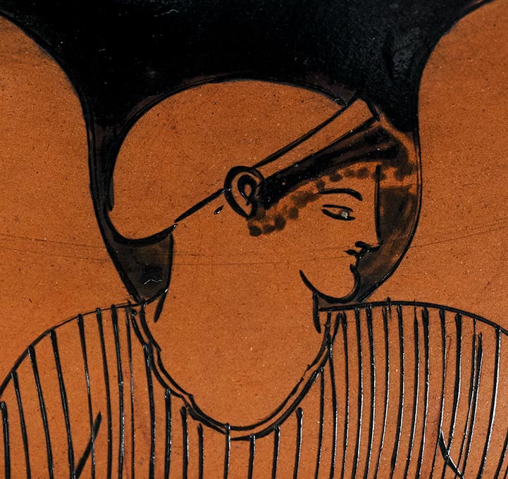 'Detail showing Nike''s face'