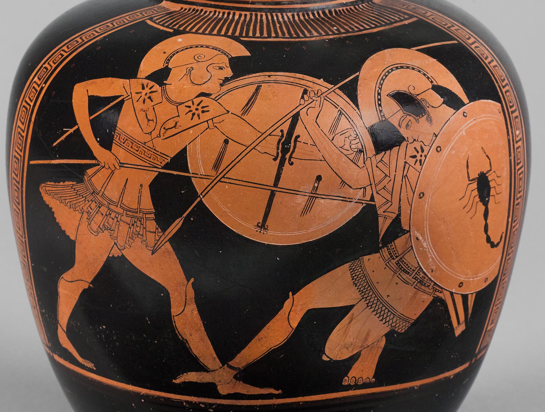 Detail showing the two warriors