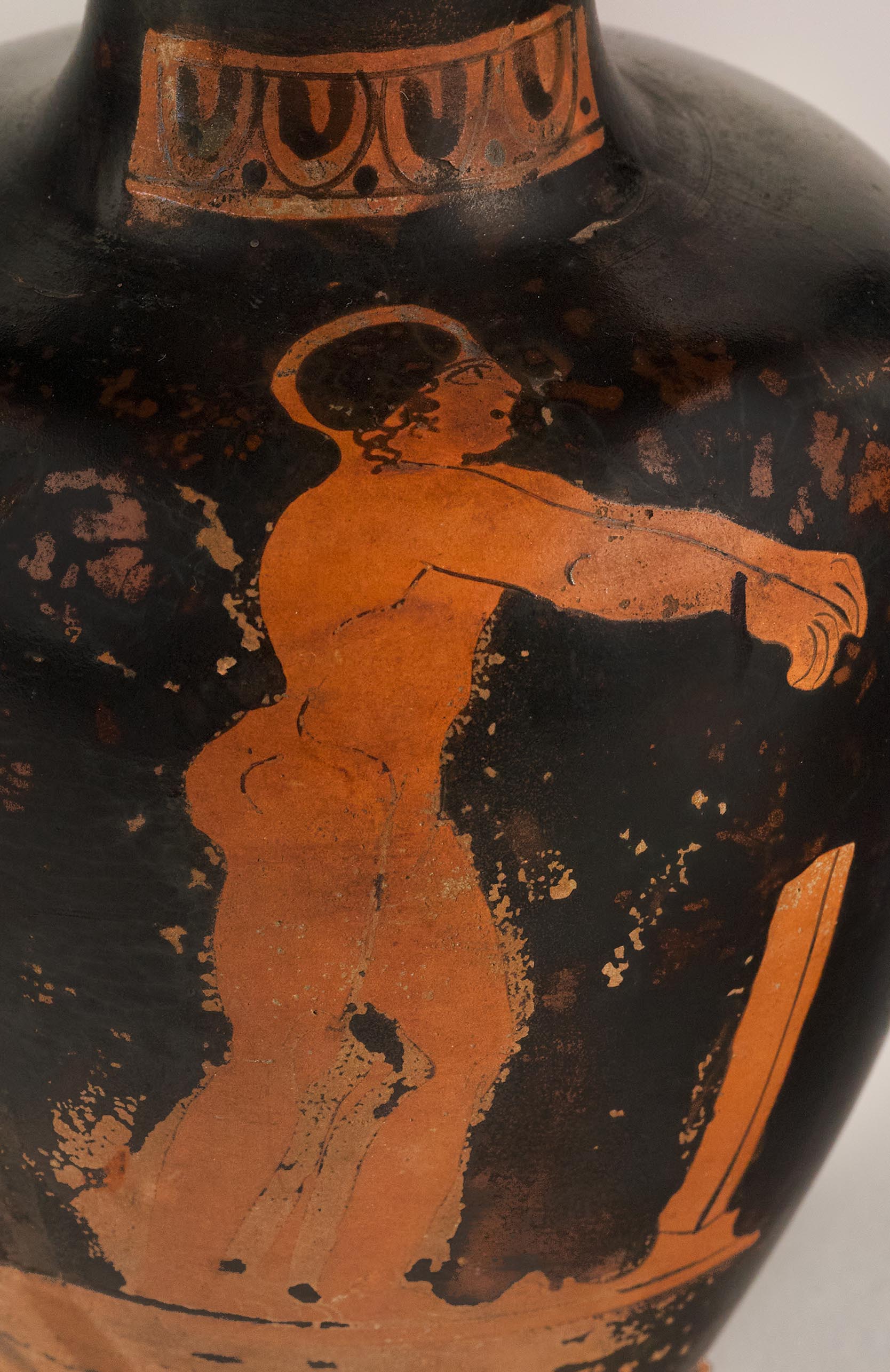 Detail showing the athlete