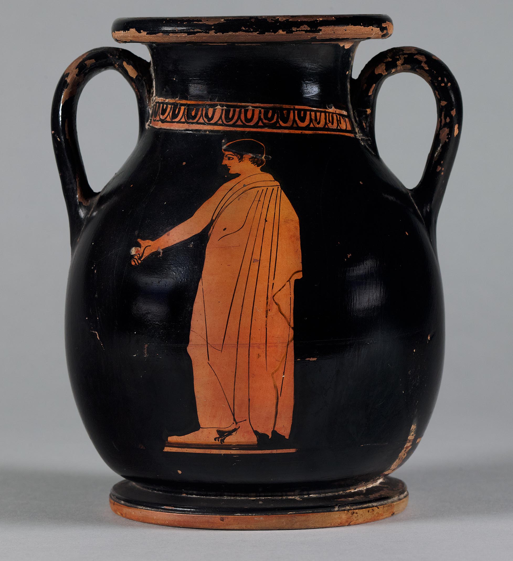 Another view of the vase, the body depicting a male youth