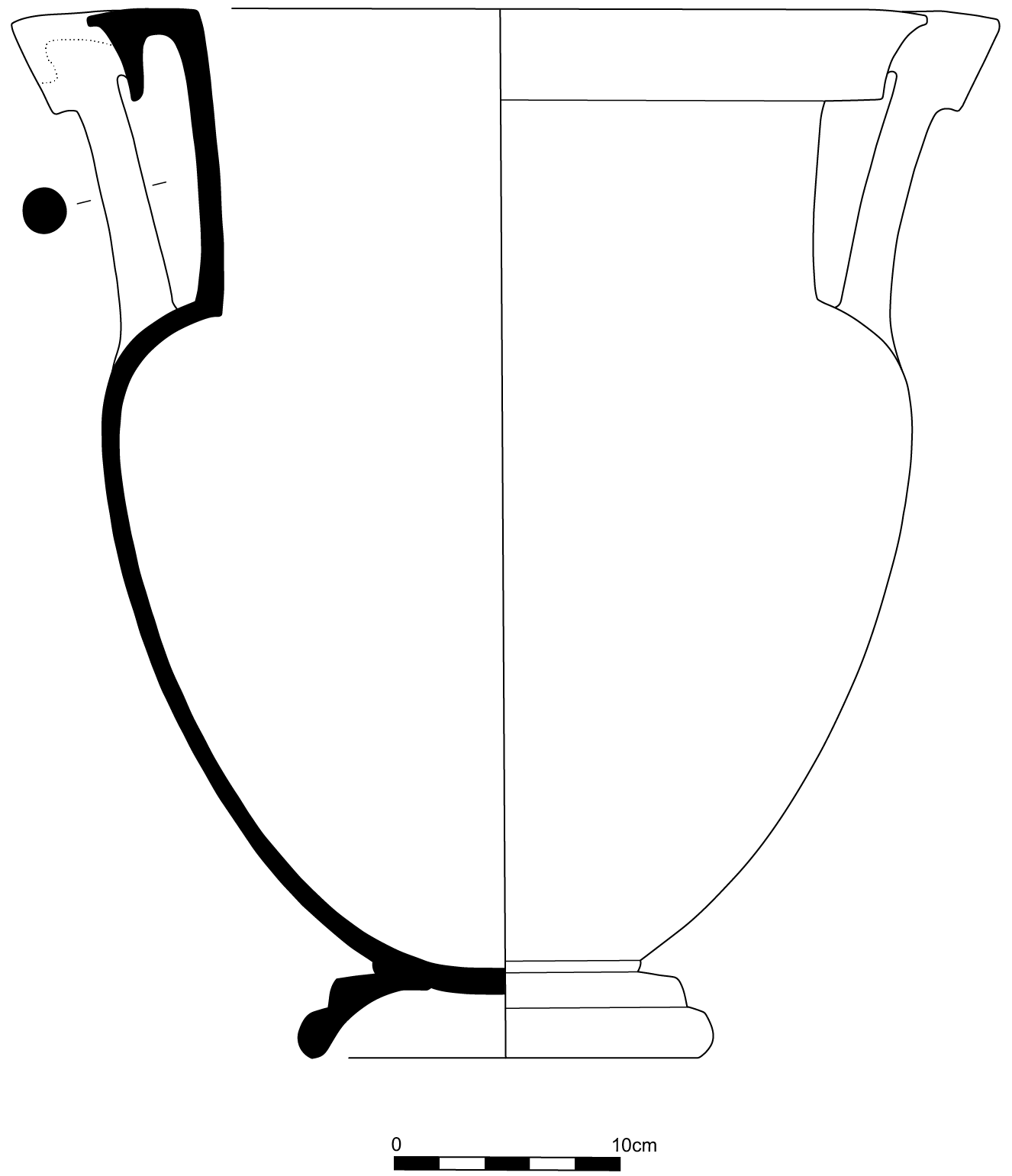 Line drawing profile view of the krater