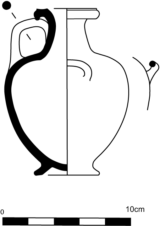 Line drawing profile view of the kalpis
