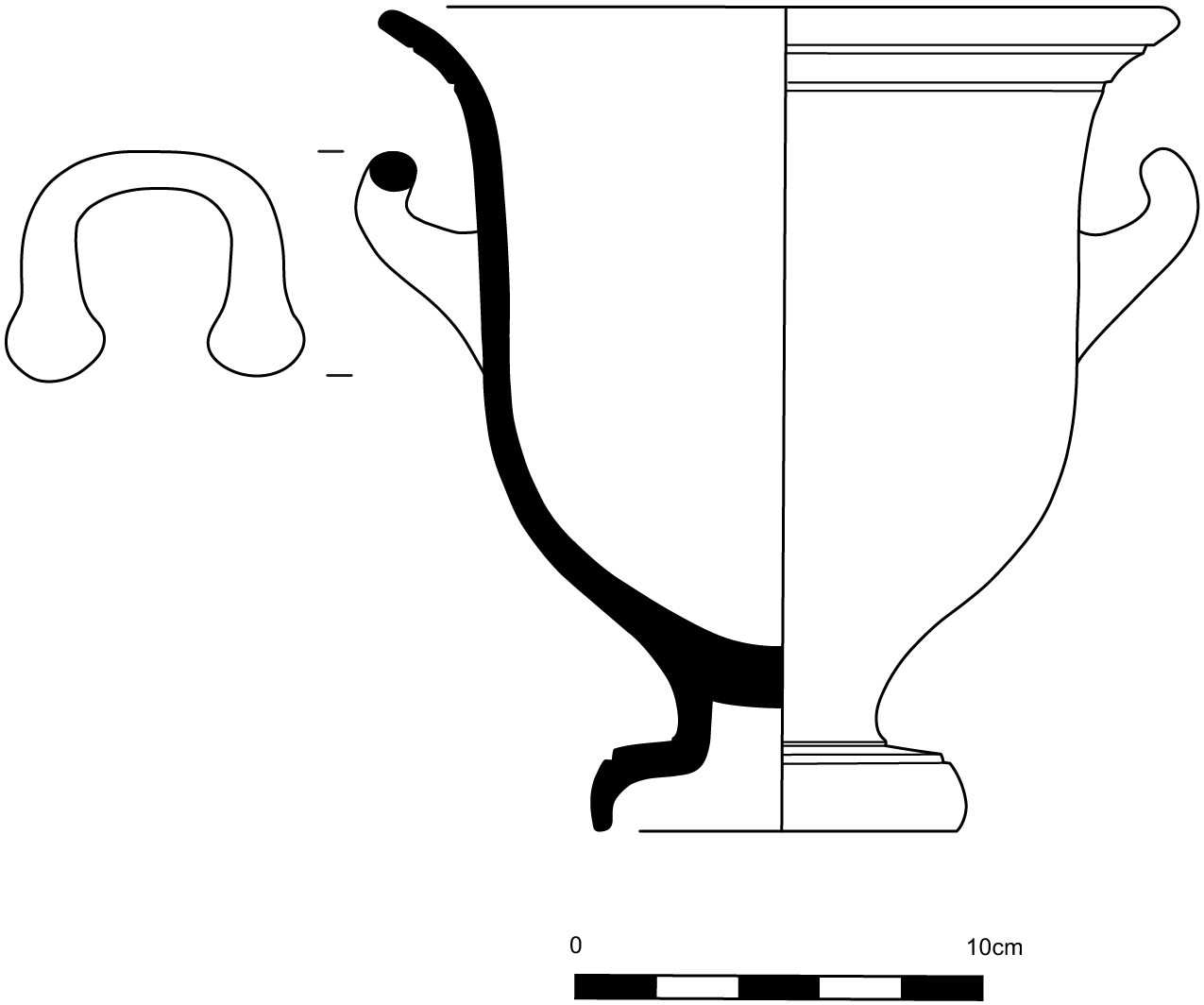 Line drawing profile view of the krater