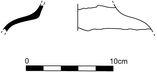 Line drawing profile view of the fragments
