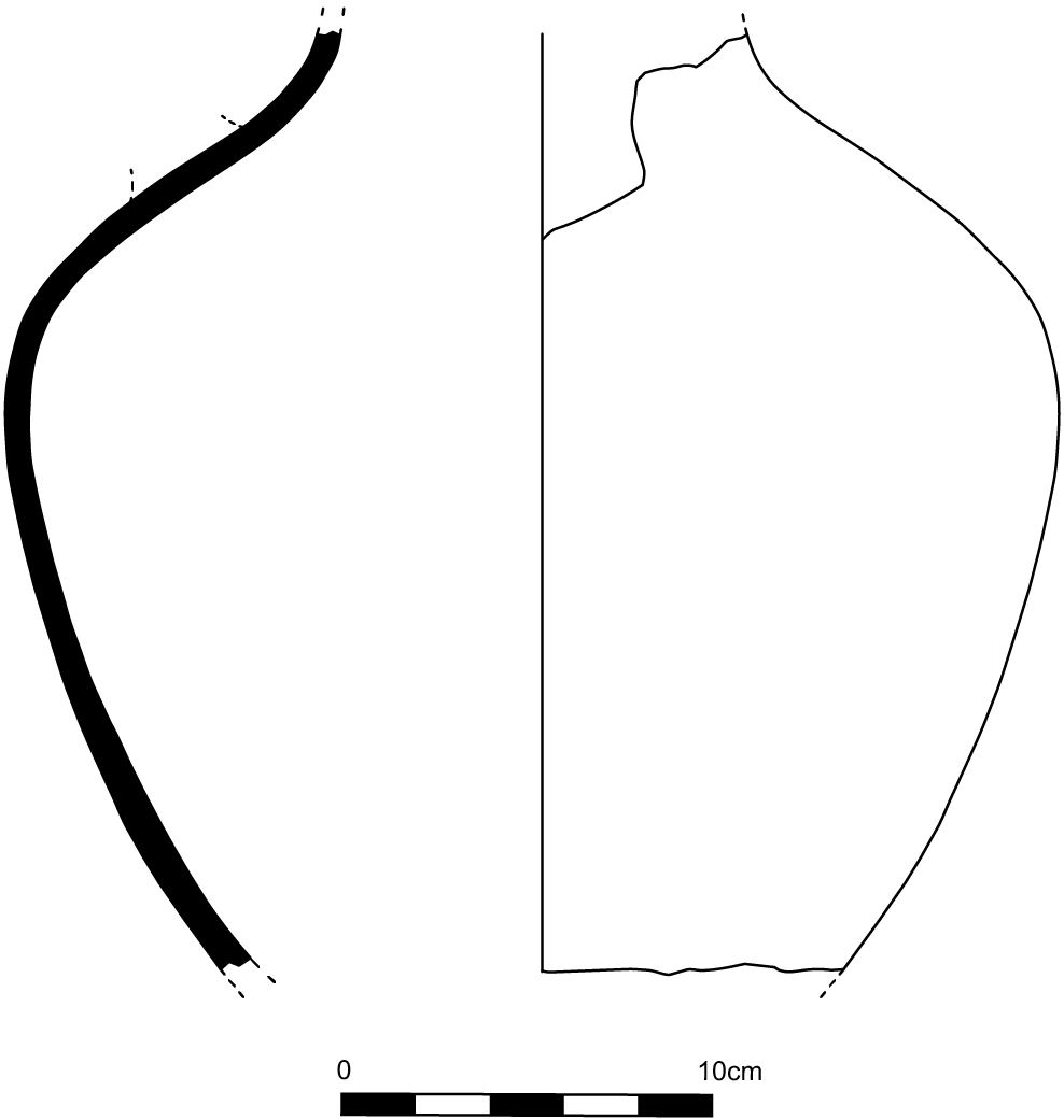 Line drawing profile view of the amphora