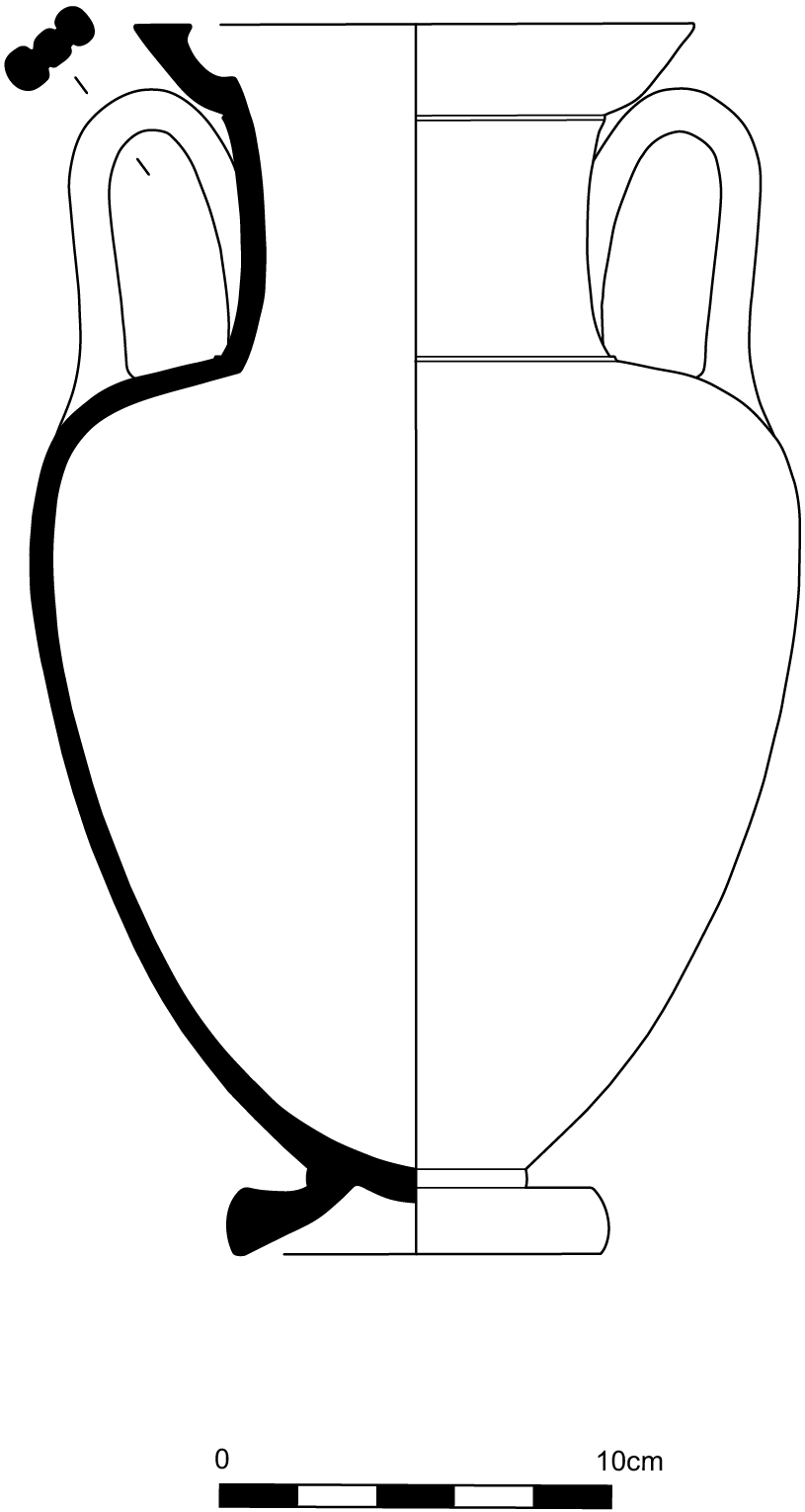 Line drawing profile view of the amphora