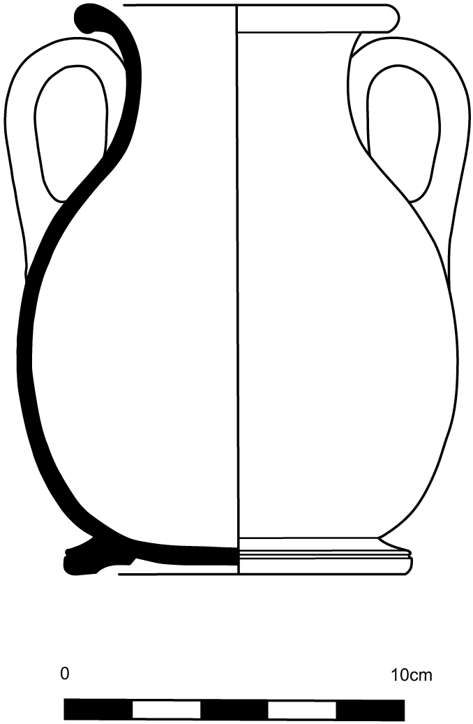 Line drawing profile view of the pelike